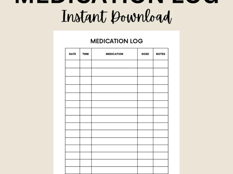 Medication Log Printable Medication Tracker Medication Chart Daily Medication Log Report Schedule Medication List Template Planner PDF Etsy