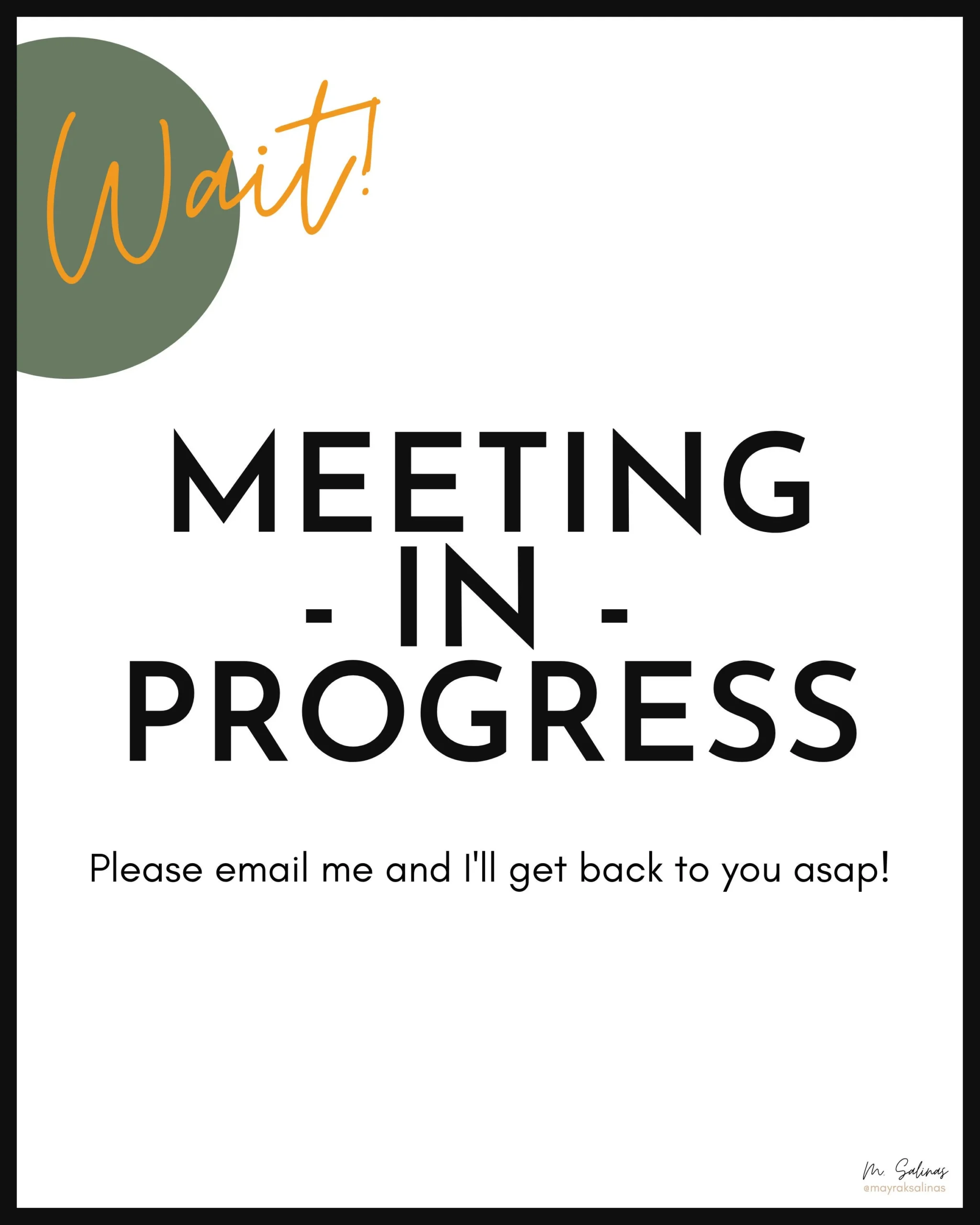 Meeting In Progress Printable Etsy
