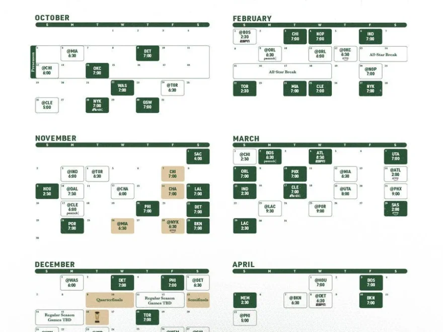 Milwaukee Bucks 2025 26 Schedule R MkeBucks