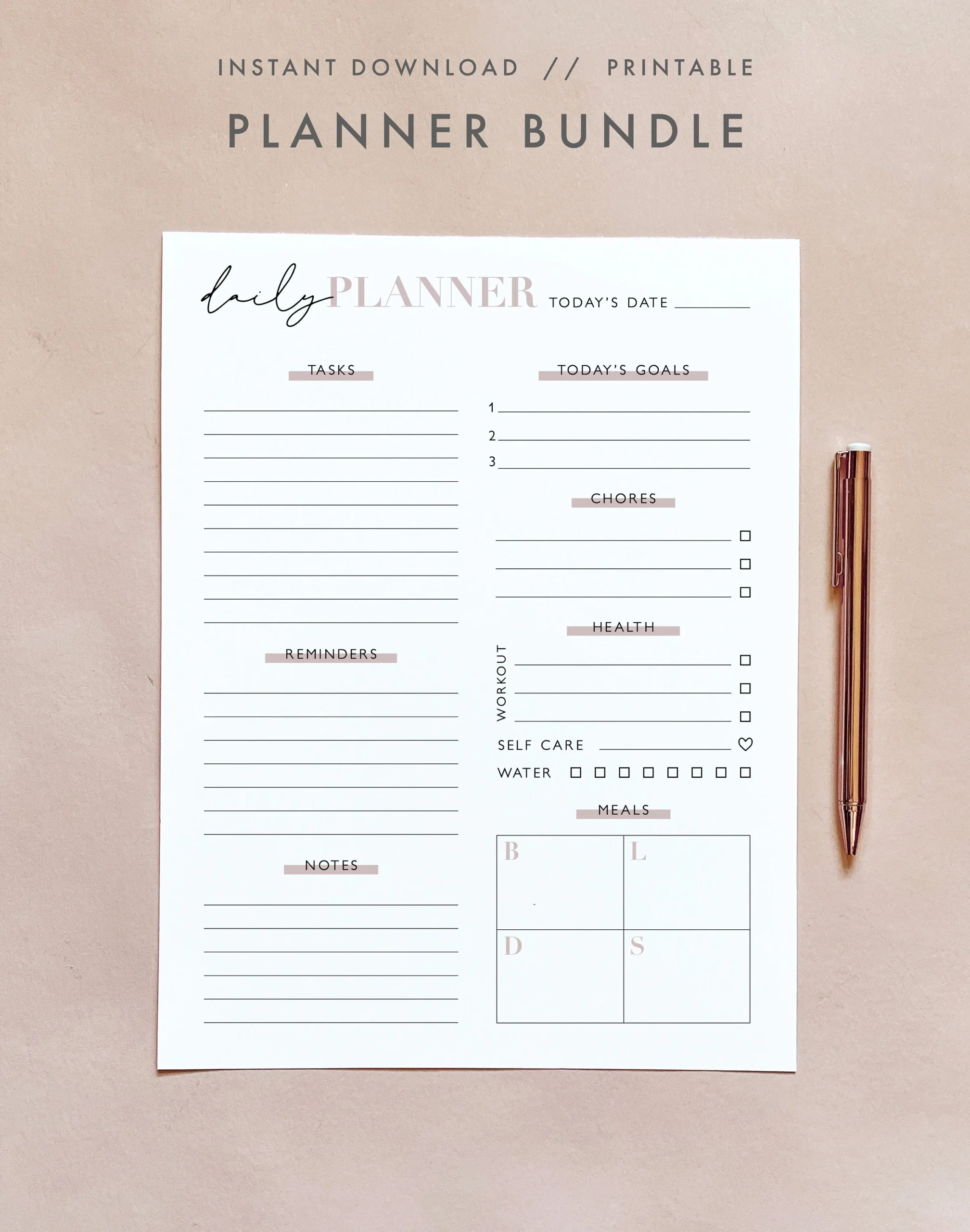 Minimalist Planner Printable Bundle