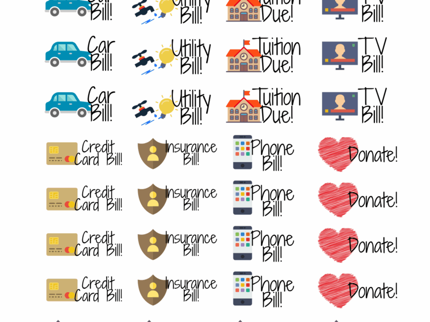 Money Deco Text Free Printable Planner Stickers PlannerProblem