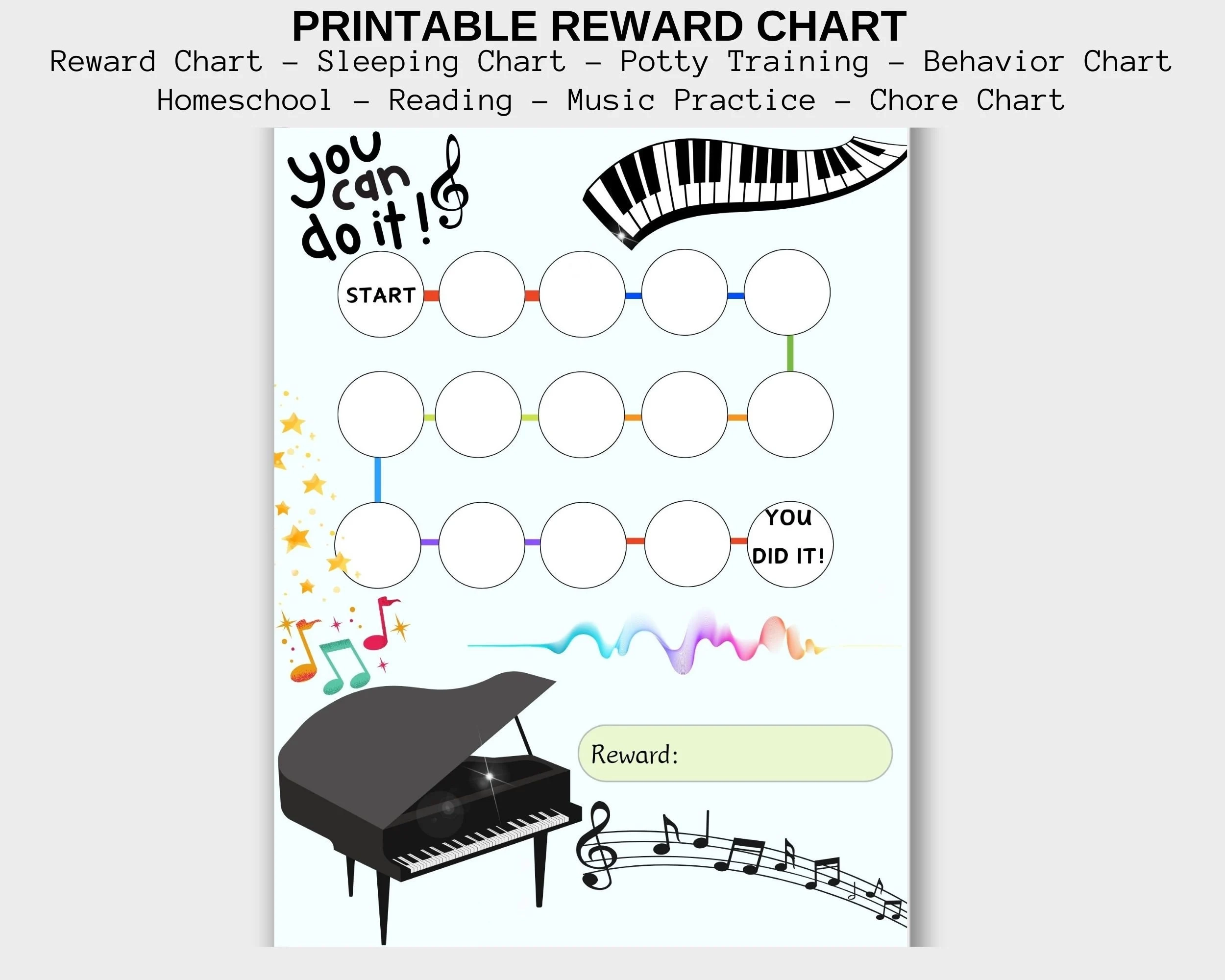 Printable Piano Practice Sticker Charts