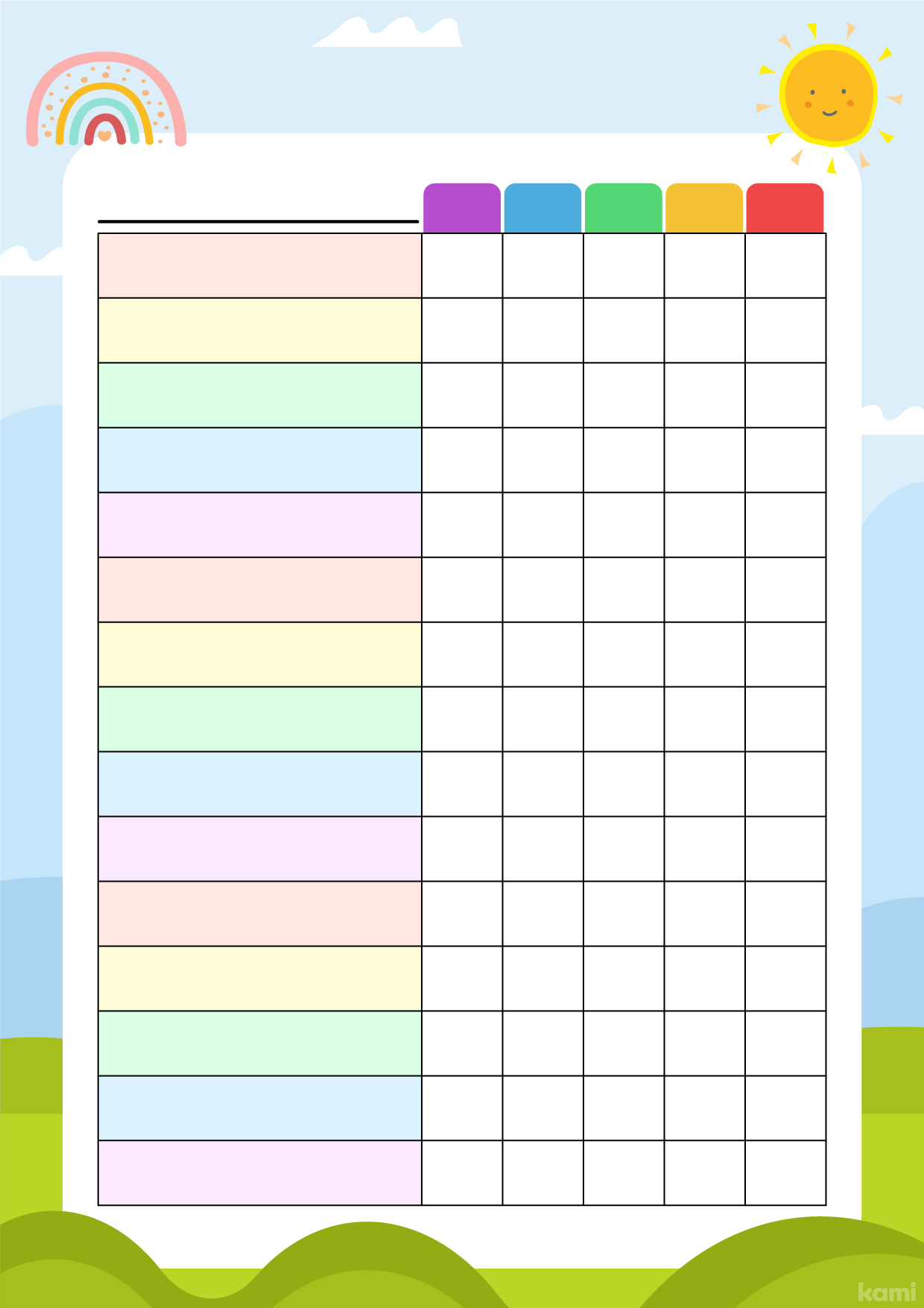My Reward Chart Blank For Teachers Perfect For Grades 1st 2nd 3rd 4th K Pre K Other Classroom Resources Kami Library