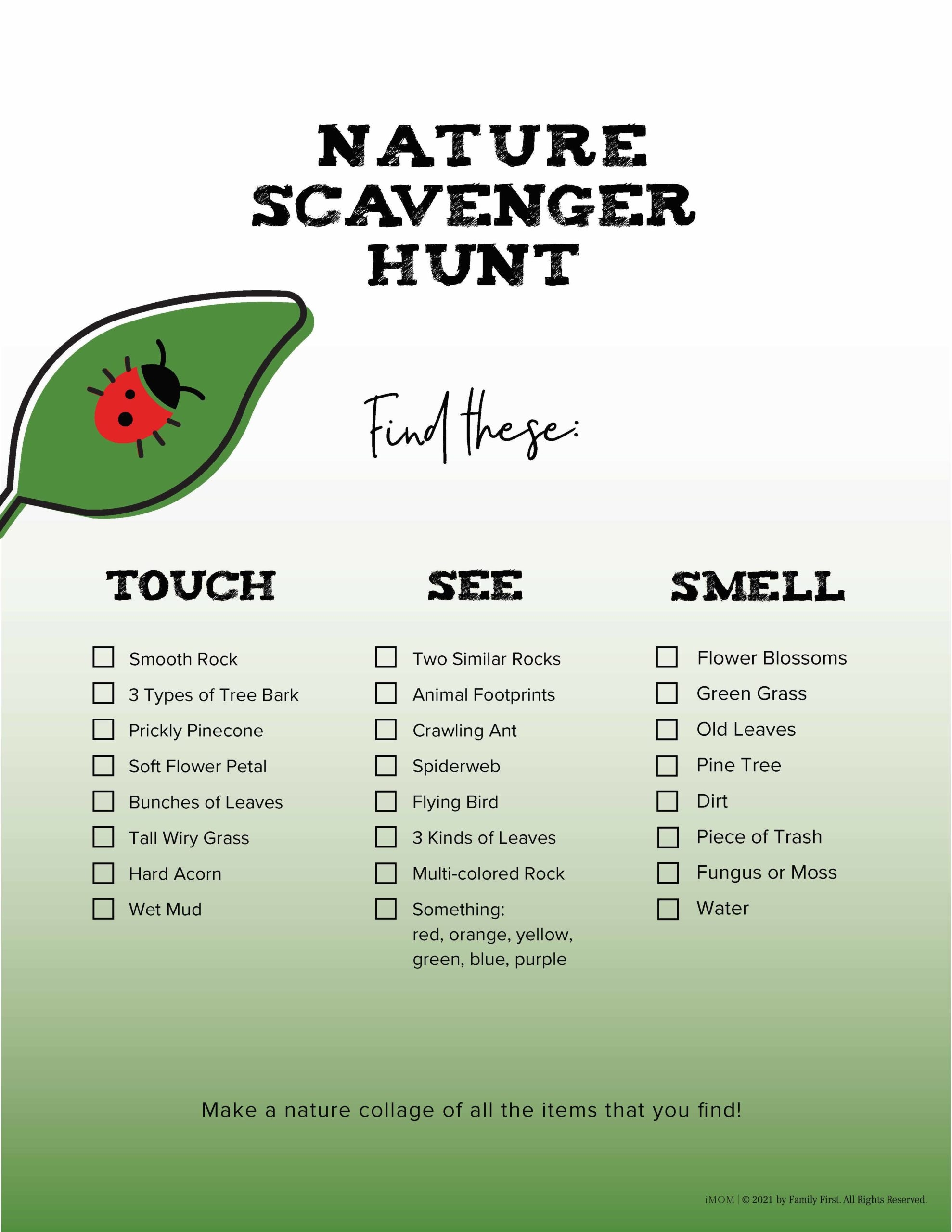 Nature Scavenger Hunt IMOM