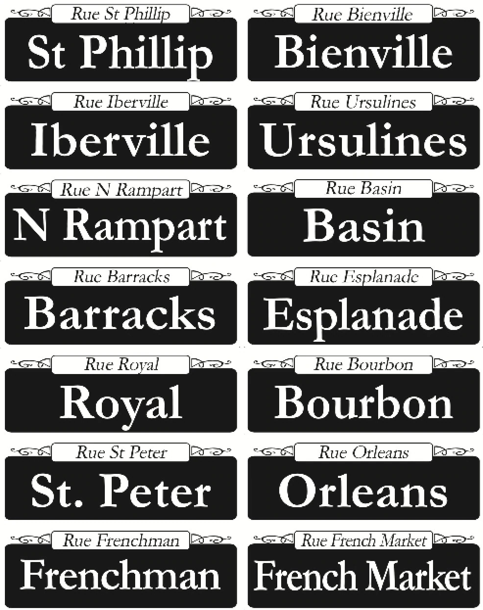 Printable New Orleans Street Signs