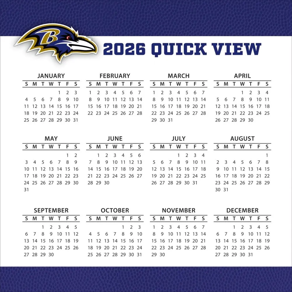 NFL Baltimore Ravens 2026 Desk Calendar Calendars