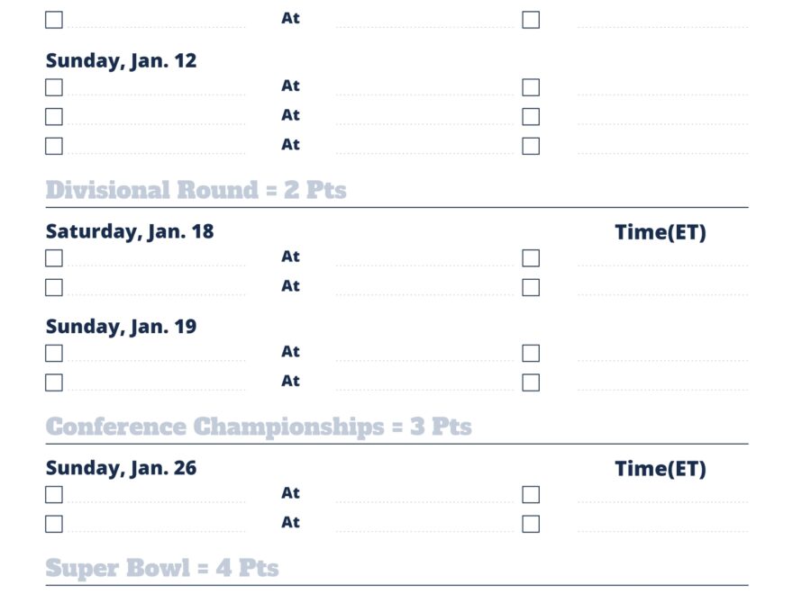 NFL Playoff Pick Sheet Free Google Docs Template Gdoc io