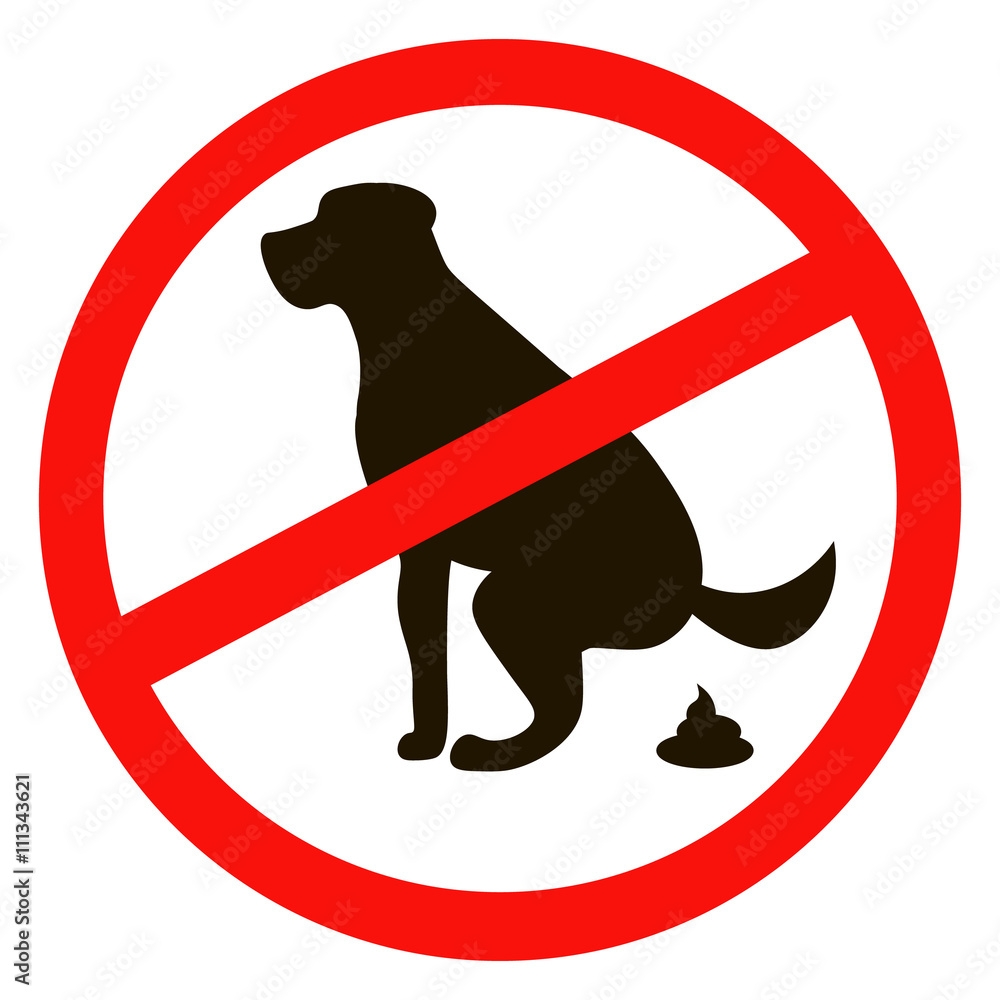 No Dog Pooping Signs Black Silhouette Isolated On White Background Stock Vector Adobe Stock