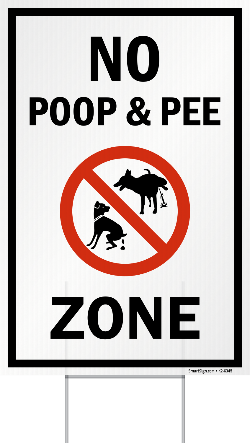 No Poop Pee Zone YardBoss Sign Kit SKU K2 6345