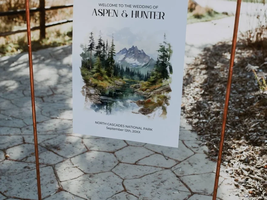 North Cascades National Park Welcome Sign Template Rustic Mountain Board Printable Woodland Forest Poster Adventure Wedding NP1 Etsy