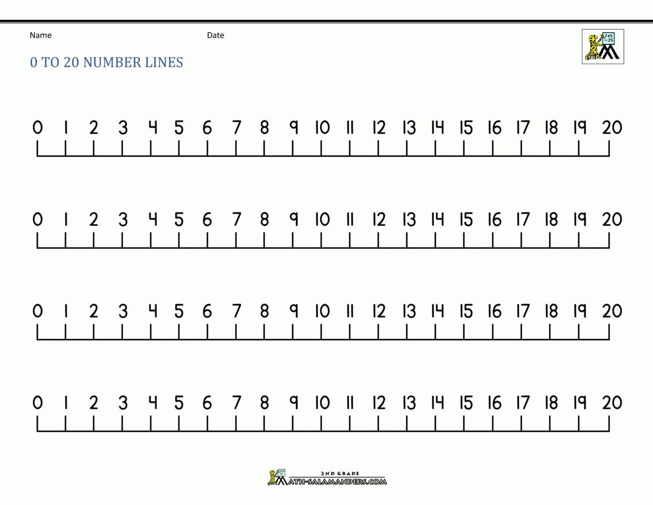 Printable Number With Name Lines Sheet