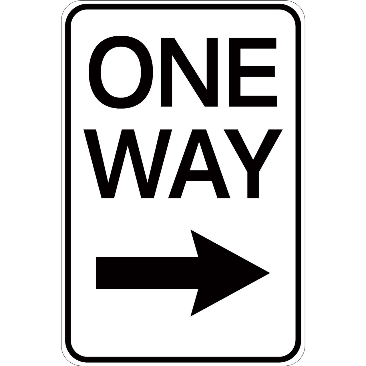 One Way with Right Arrow Aluminum Sign One Way with Right Arrow Aluminum Sign