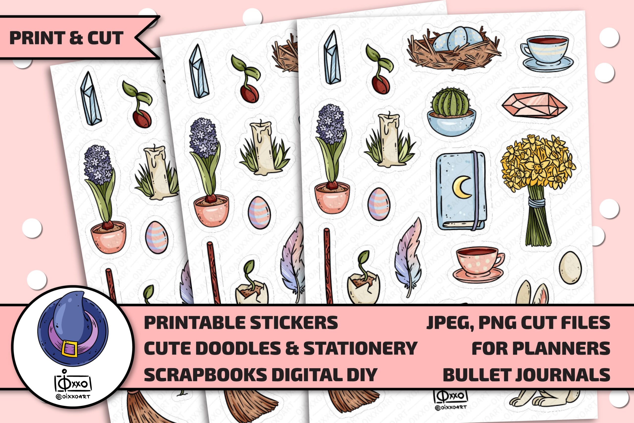 Ostara Printable Planner Stickers