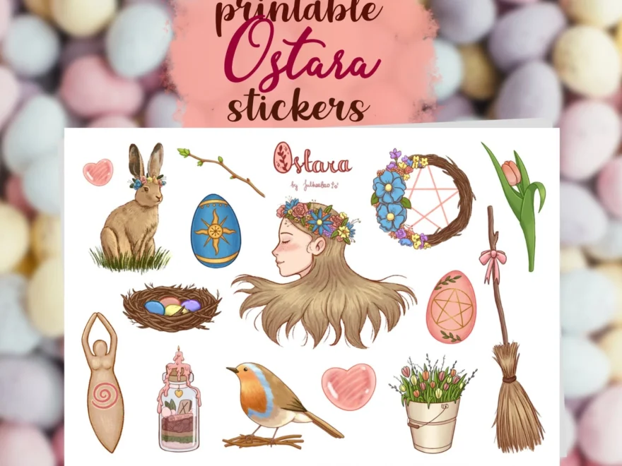 Ostara Printable Planner Stickers instant Download Witchcraft Cottagecore Print Wicca Stickers Grimoire Book Of Shadows Etsy Australia