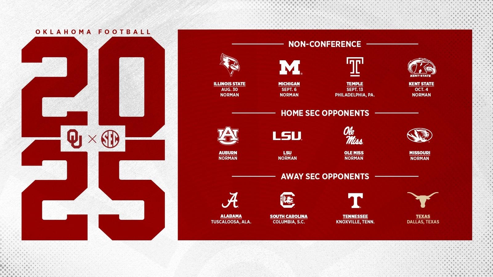University Of Oklahoma Football Schedule Printable University Of Oklahoma Football Schedule Printable
