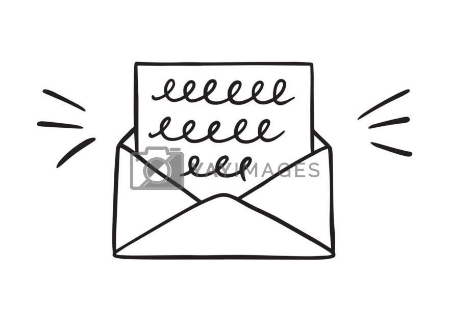 Outline Doodle Hand Drawn Envelope Icons Letter Icon Template Mailing Label For Web Print Design By Kichikimi Vectors Illustrations With Unlimited Downloads Yayimages