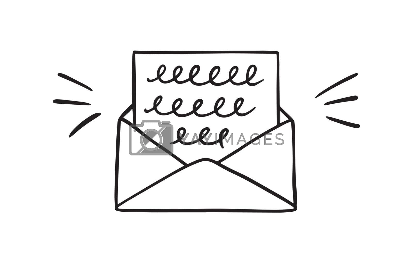 Outline Doodle Hand Drawn Envelope Icons Letter Icon Template Mailing Label For Web Print Design By Kichikimi Vectors Illustrations With Unlimited Downloads Yayimages