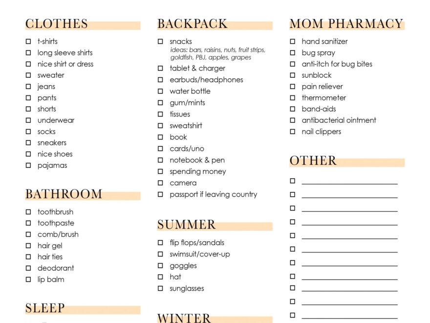 Packing Hacks 2 Printable Checklists House Mix