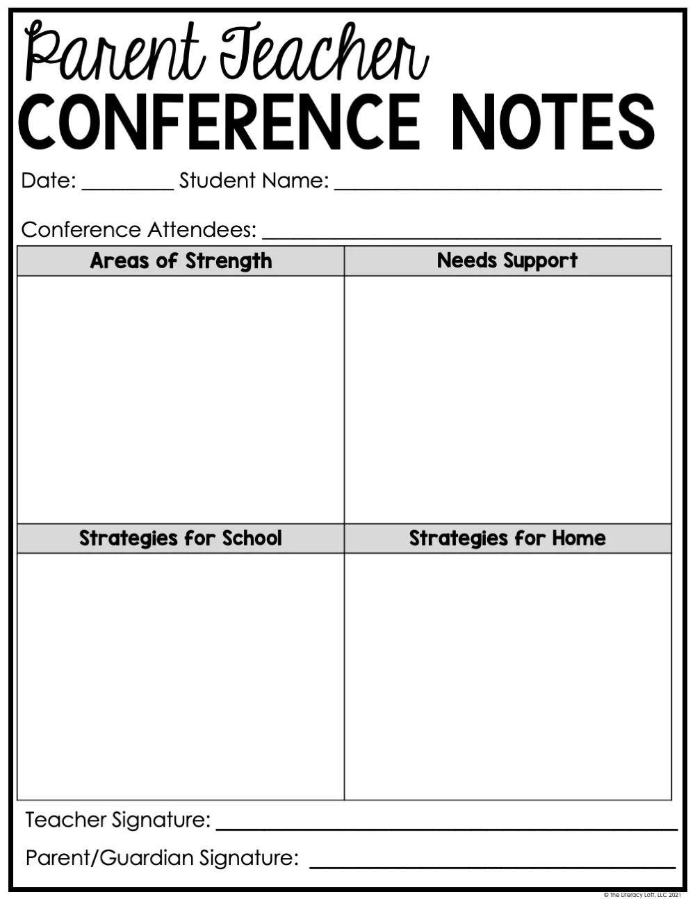 Parent Teacher Conference Schedule Printable Parent Teacher Conference Schedule Printable