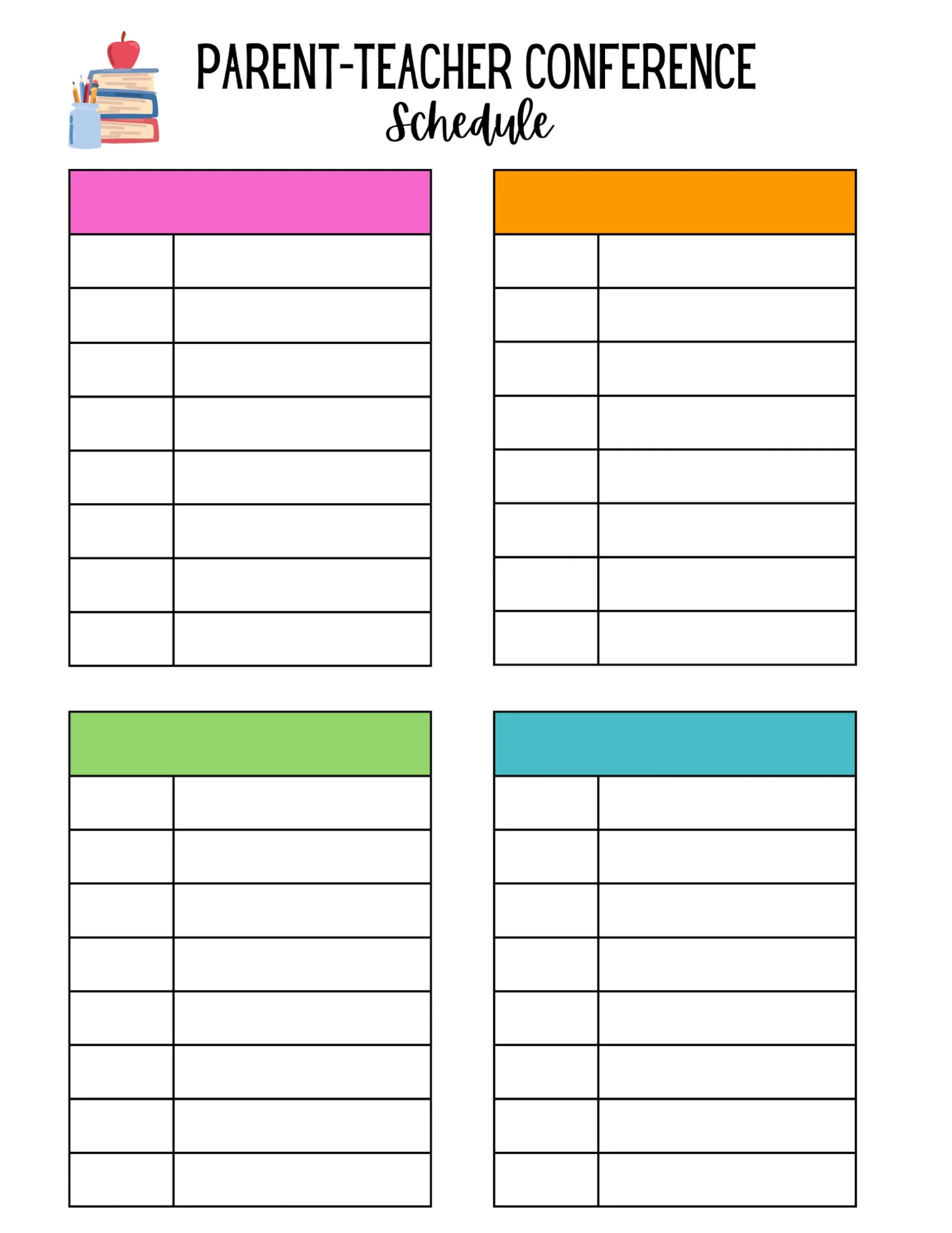 Parent teacher Conference Schedule Sheet Etsy Parent teacher Conference Schedule Sheet Etsy