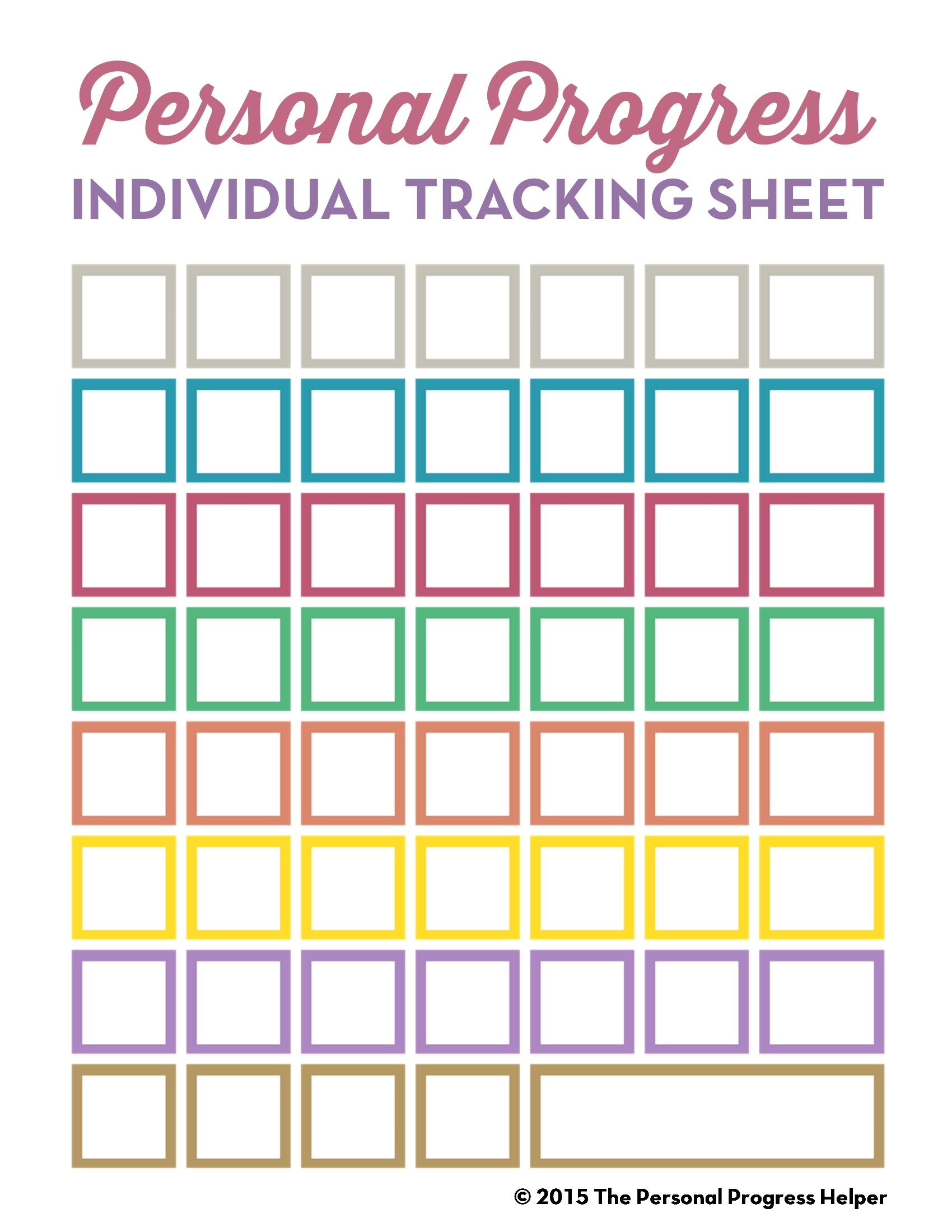 Personal Progress Individual Tracking Sheet The Personal Progress Helper