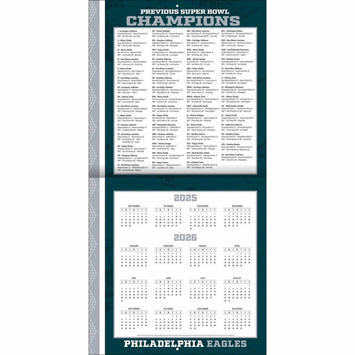 Philadelphia Eagles NFL Calendar 2026 Philadelphia Eagles NFL Calendar 2026