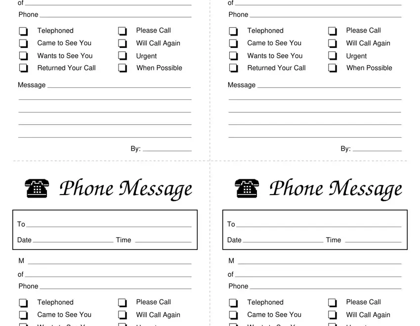 Phone Message Slips Fill Out Printable PDF Forms Online