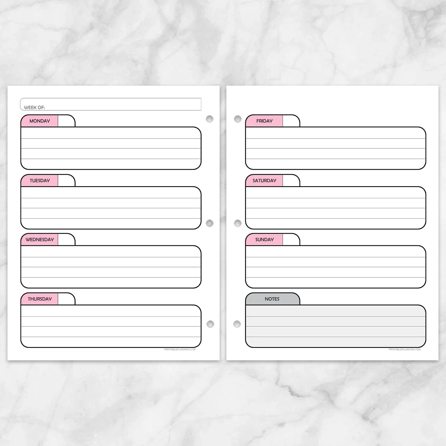 Pink Monthly And Weekly Calendar Planner Pages Printable Printable Planning