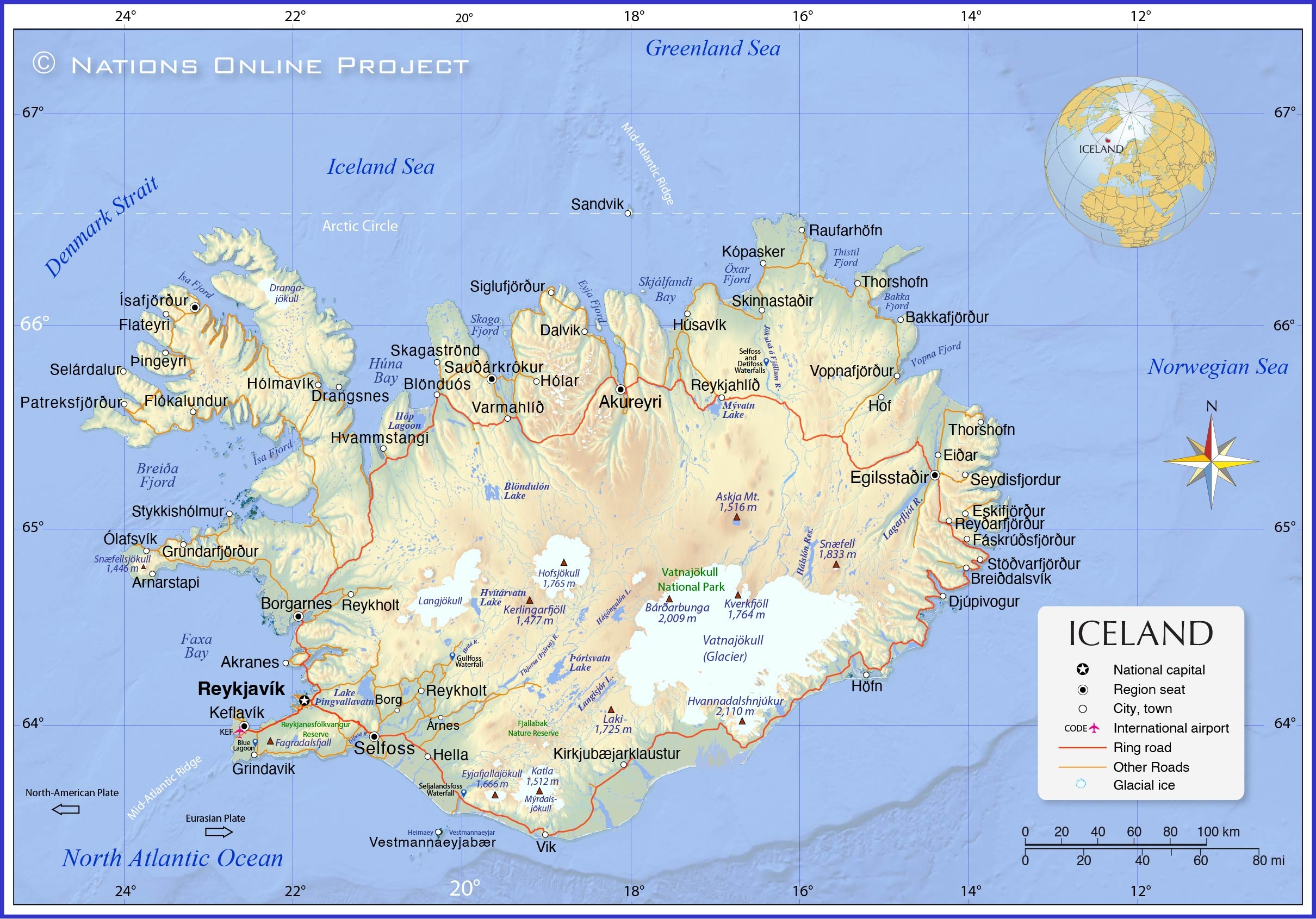 Political Map Of Iceland Nations Online Project Political Map Of Iceland Nations Online Project
