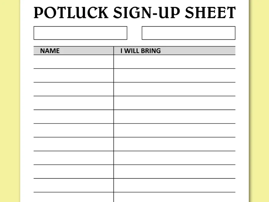 Potluck Sign Up Sheet Printable Holidays Events Potluck Brunch Dinner Party Food Signup Organizer Instant Download Letter A4 PDF Etsy