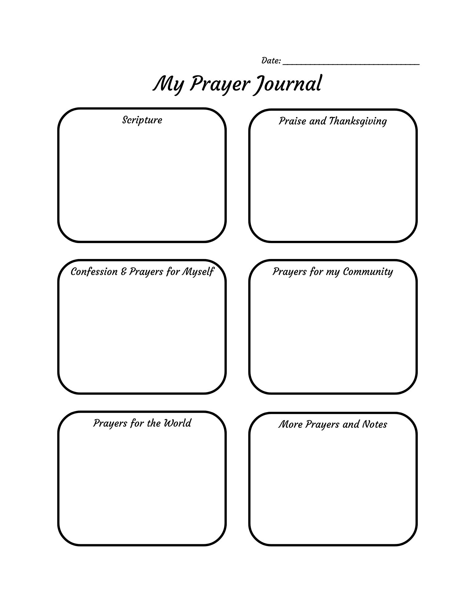 Printable Journaling Prayer Sheet Printable Journaling Prayer Sheet