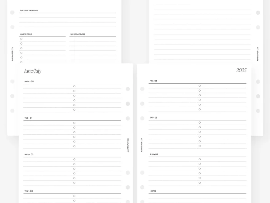 PRINTABLE 2025 2026 WEEKLY WO2P Horizontal Lined With Tasks July Star MAY PAPER CO