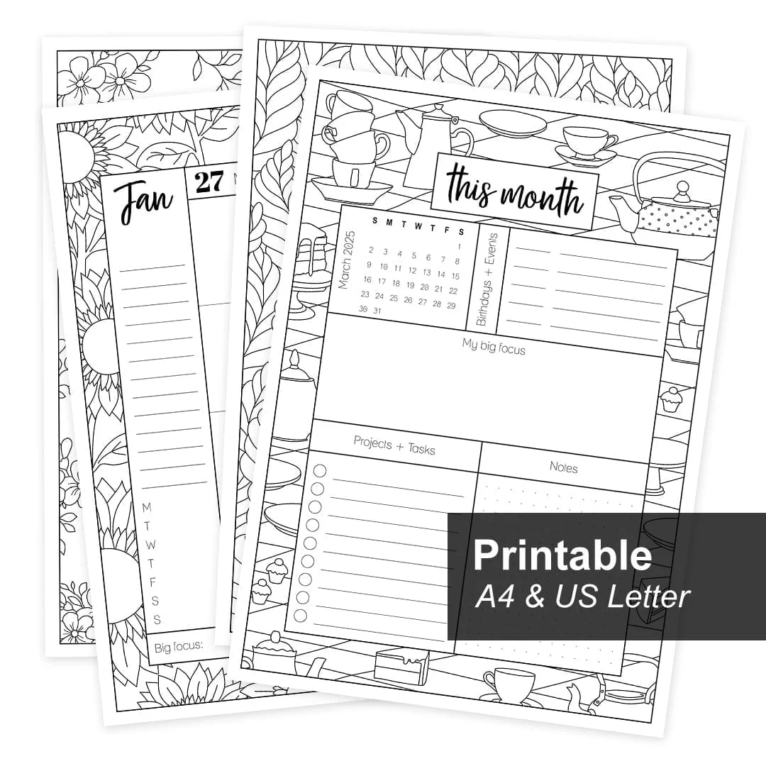 Free Printable Coloring Planner