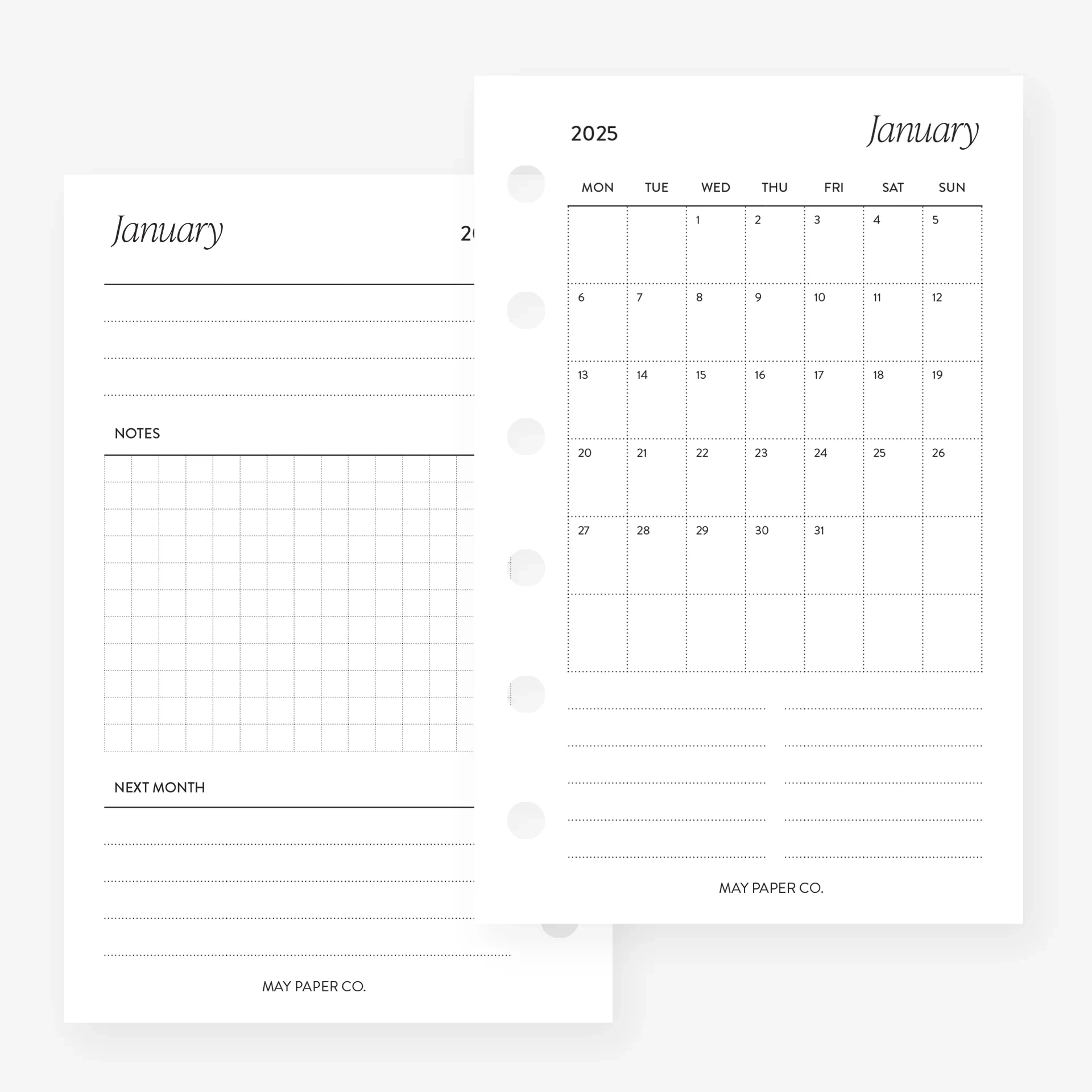 One Page Monthly Planner Printable