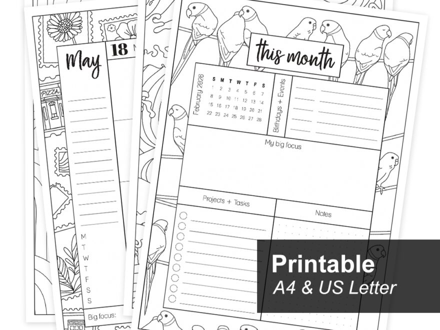 Printable 2026 Coloring Planner