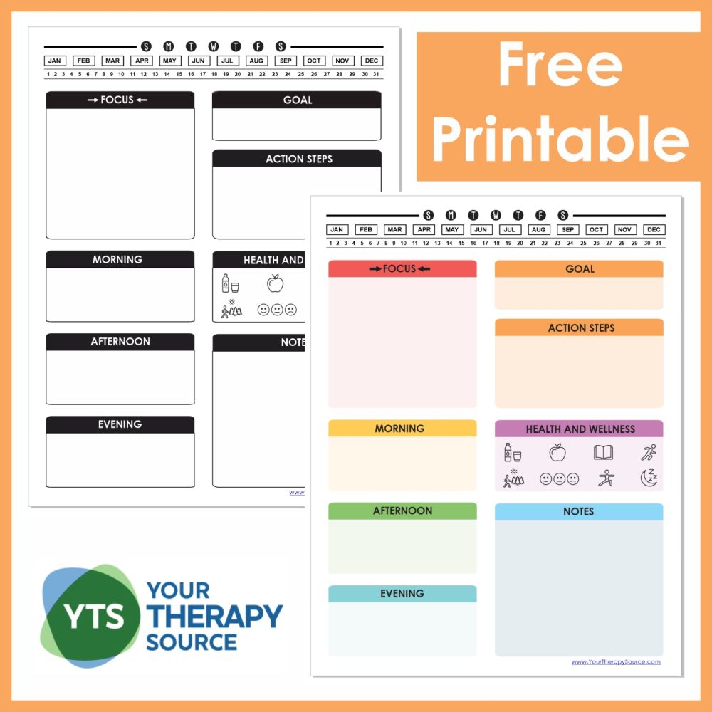 Printable ADHD Daily Planner Template FREE Your Therapy Source Printable ADHD Daily Planner Template FREE Your Therapy Source