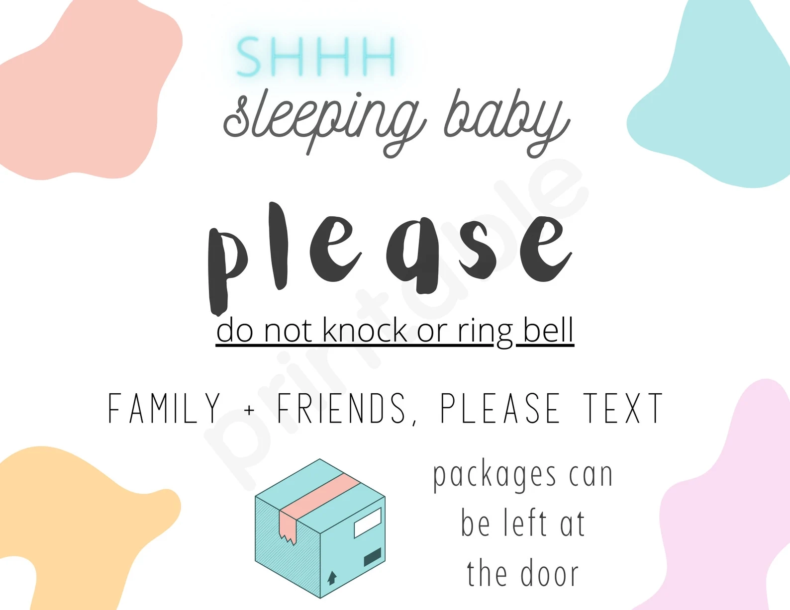Baby Is Sleeping Sign Printable
