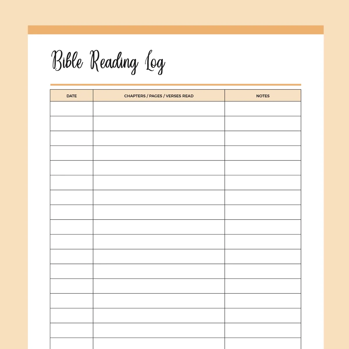 Printable Bible Verse List Blank