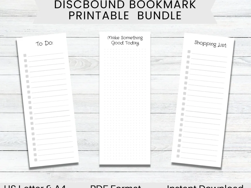 PRINTABLE Bookmark Bundle For Discbound Planner To Do List Shopping List Dot Grid Notes Page Craft Tracker Cross Stitch Organizer Etsy