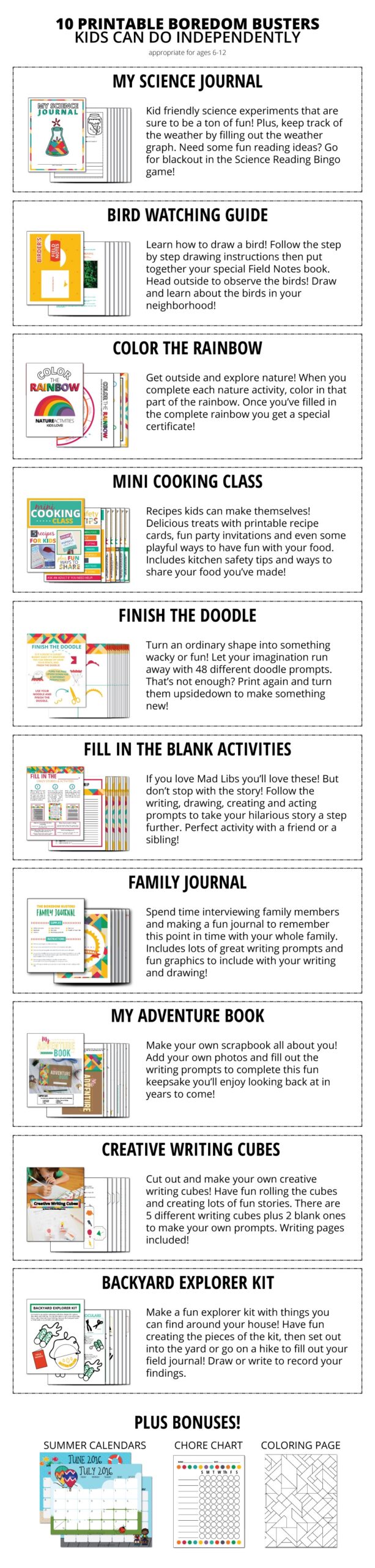 Printable Boredom Buster Activity Sheets Eclectic Momsense