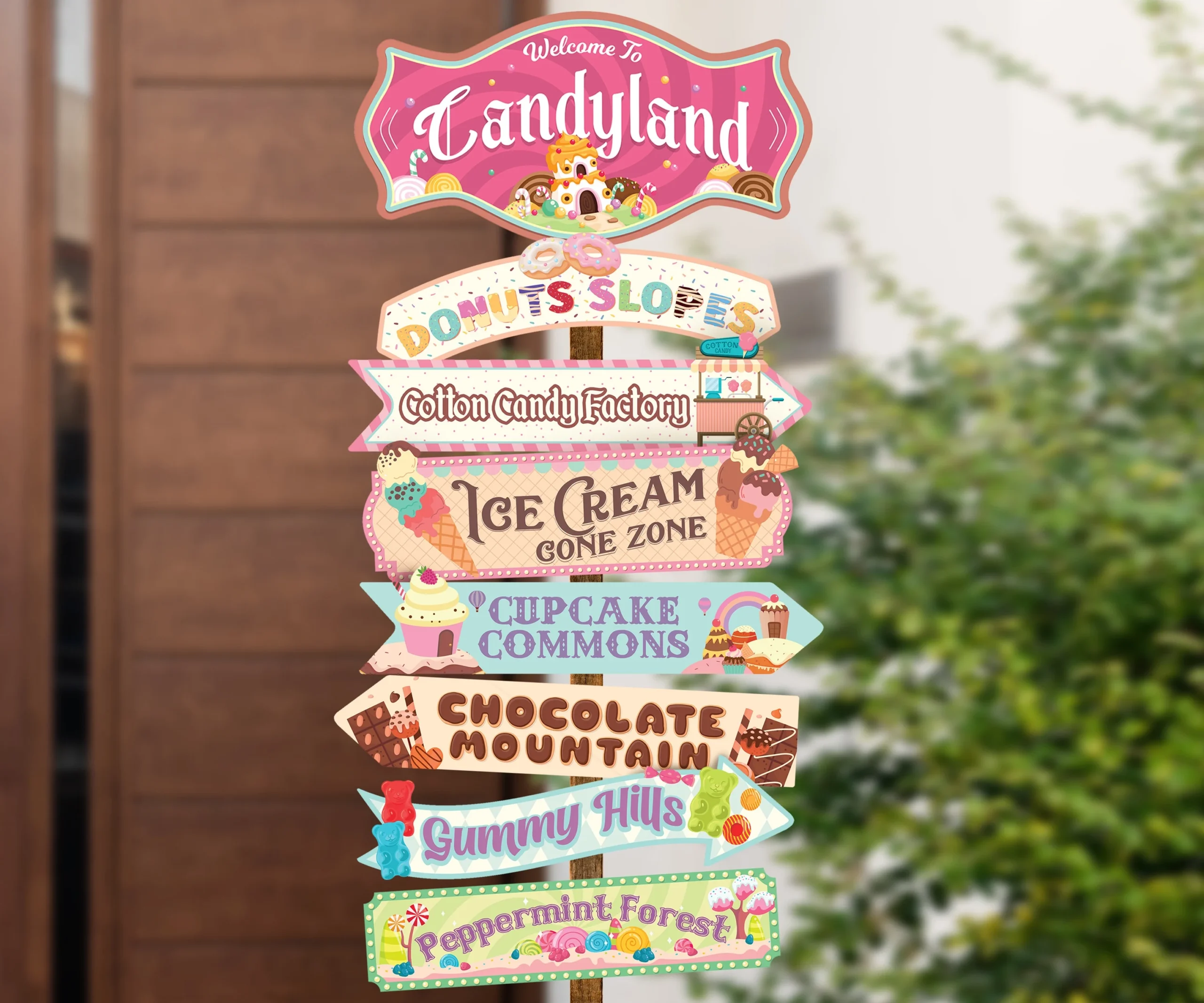 Printable Candyland Party Directional Sign Ice Cream Birthday Candy Birthday Donut Birthday Ice Cream Party Decoration Digital File Etsy