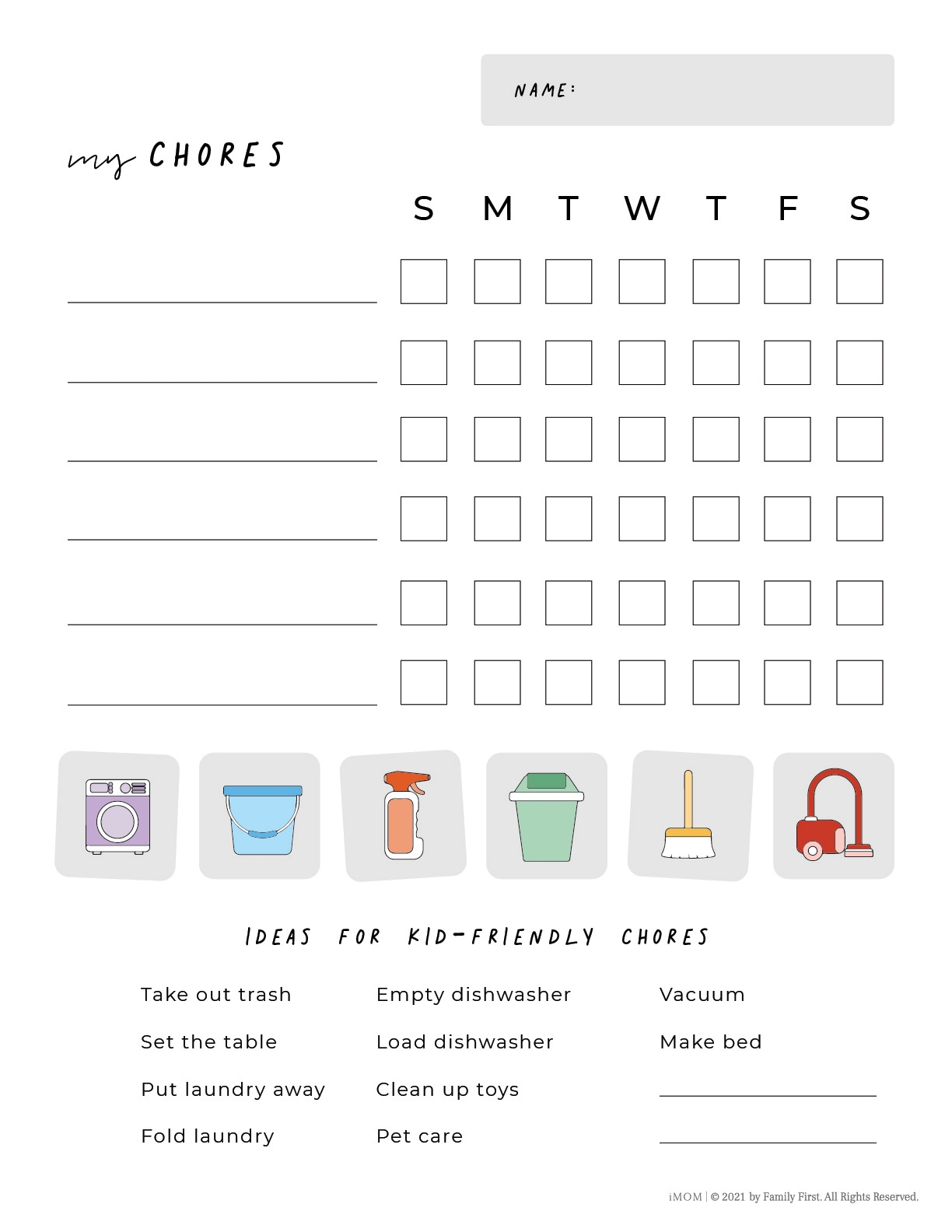 Free Printable Chore Chart Ideas Free Printable Chore Chart Ideas
