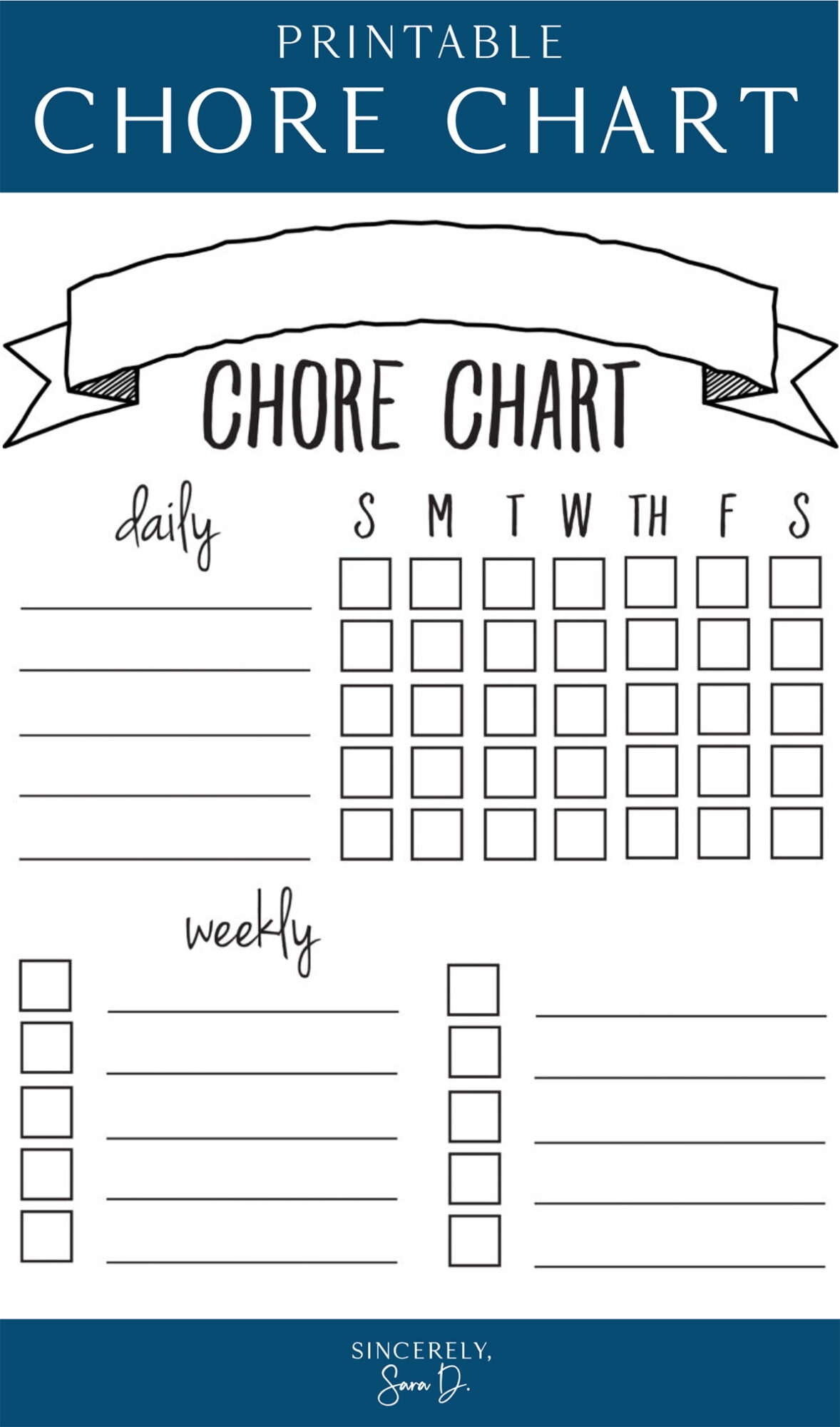 Fill In Chore Chart Printable