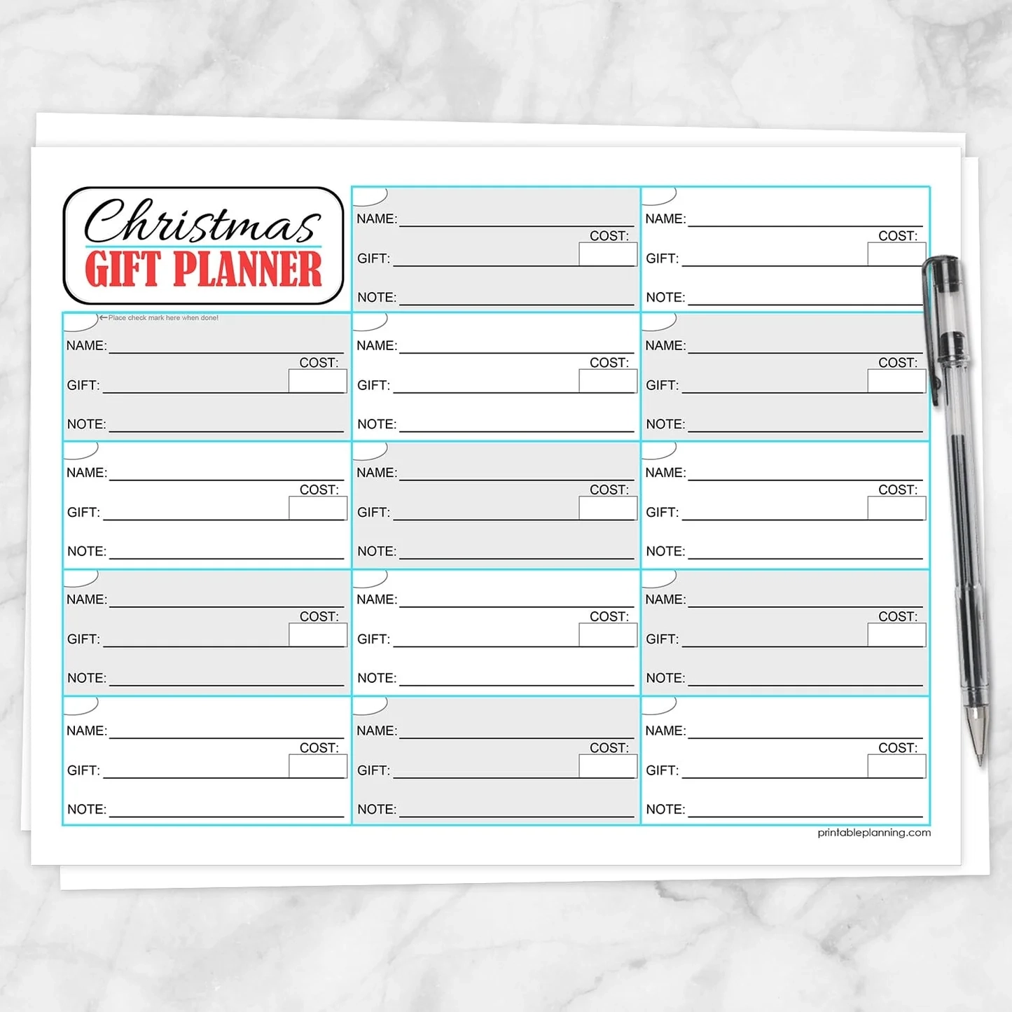 Printable Christmas Gift List Manager Printable Christmas Gift List Manager