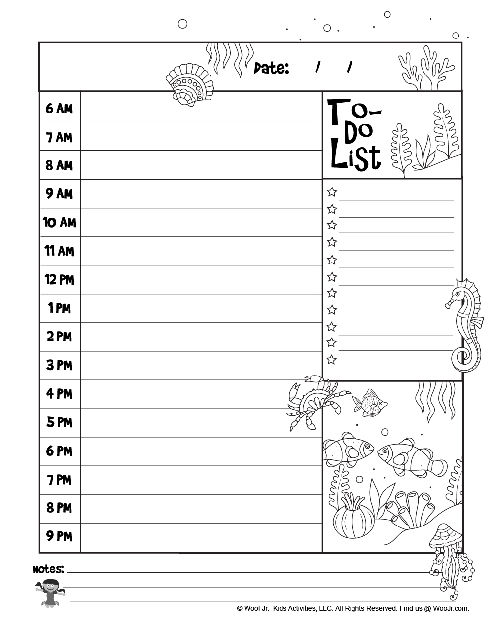 Printable Coloring Planner Pages Woo Jr Kids Activities Children s Publishing