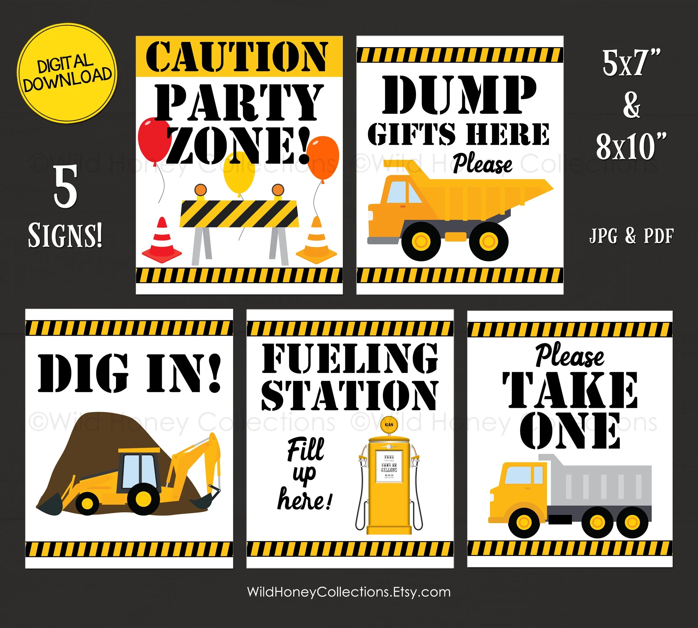 Printable Construction Signs Construction Birthday Party Printables Heavy Equipment INSTANT DIGITAL DOWNLOAD Etsy Printable Construction Signs Construction Birthday Party Printables Heavy Equipment INSTANT DIGITAL DOWNLOAD Etsy