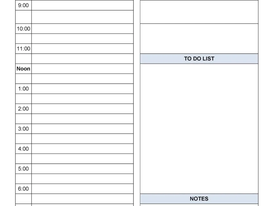 Printable Daily Planner Template Calendarkart