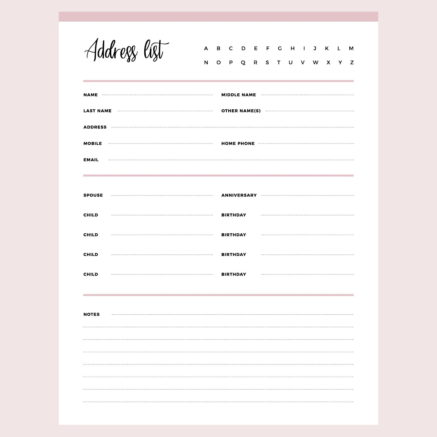 Printable Detailed Address Book Template Instant Download PDF A4 US Letter Plan Print Land Printable Detailed Address Book Template Instant Download PDF A4 US Letter Plan Print Land