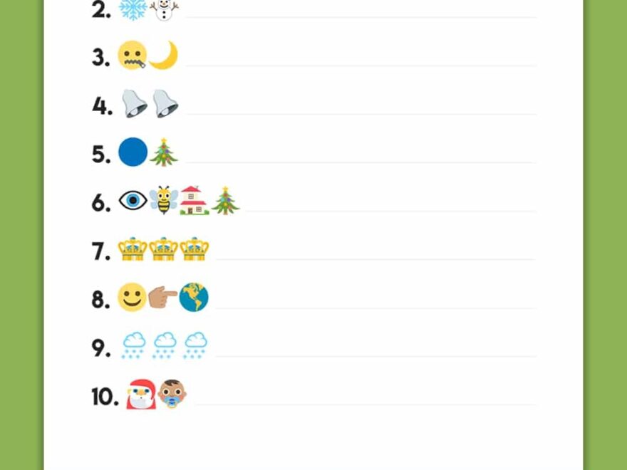 Printable Emoji Christmas Songs Game Happiness Is Homemade