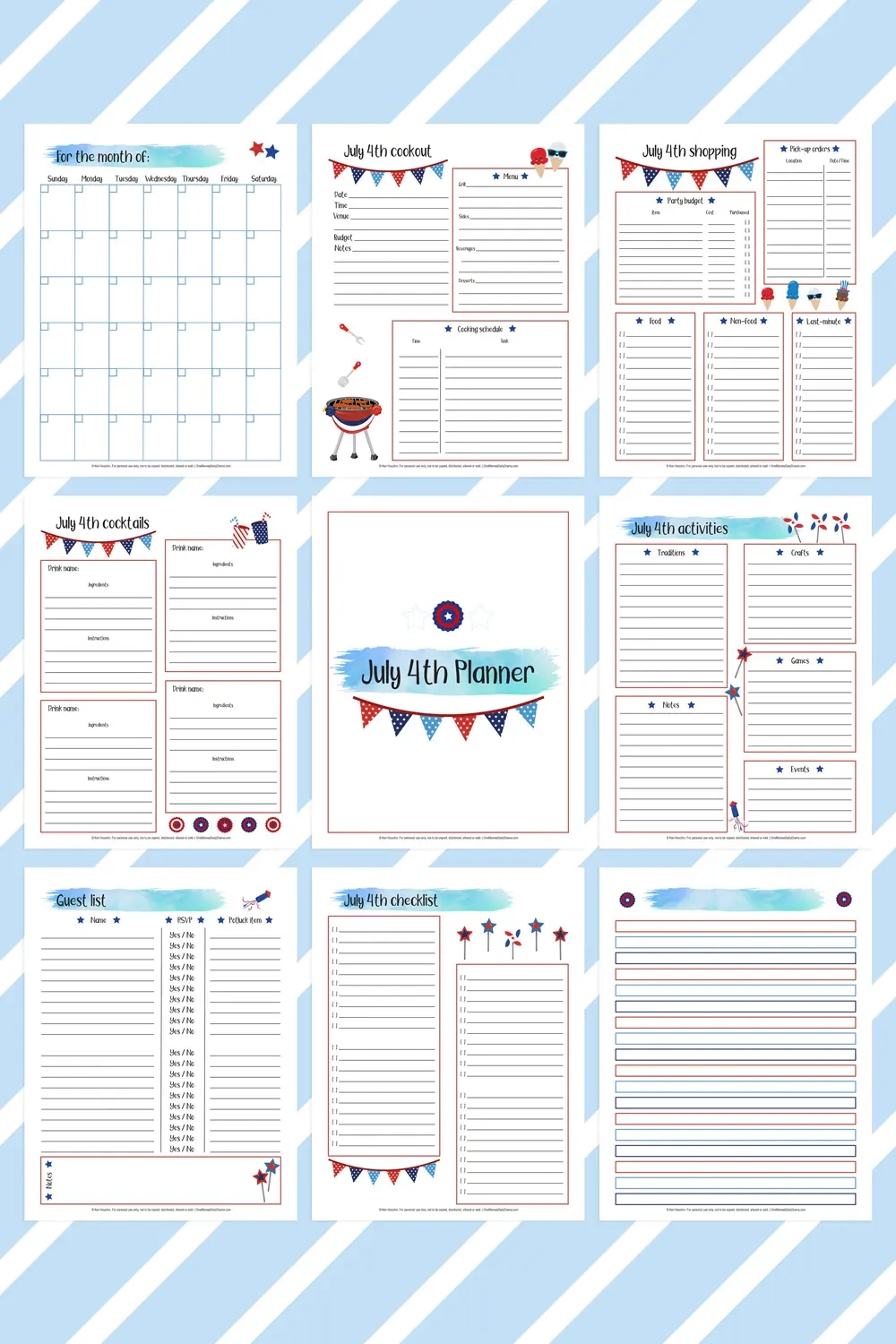 Free Planner Printable 4th Of July Free Planner Printable 4th Of July